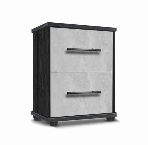 Paros 2 Drawer Bedside (W385mm x D420mm x H515mm)