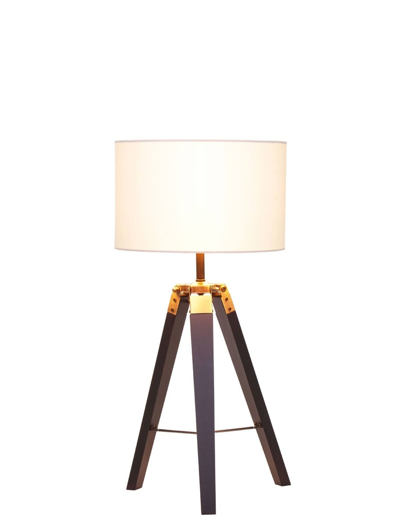 Bedside & Table Lamps - Belmont (W32cm x D32cm x H66cm) - Black Base & White Linen Shade 