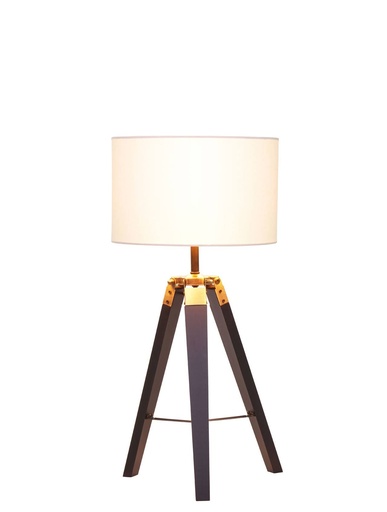 Bedside & Table Lamps - Belmont (W32cm x D32cm x H66cm) - Black Base & White Linen Shade 