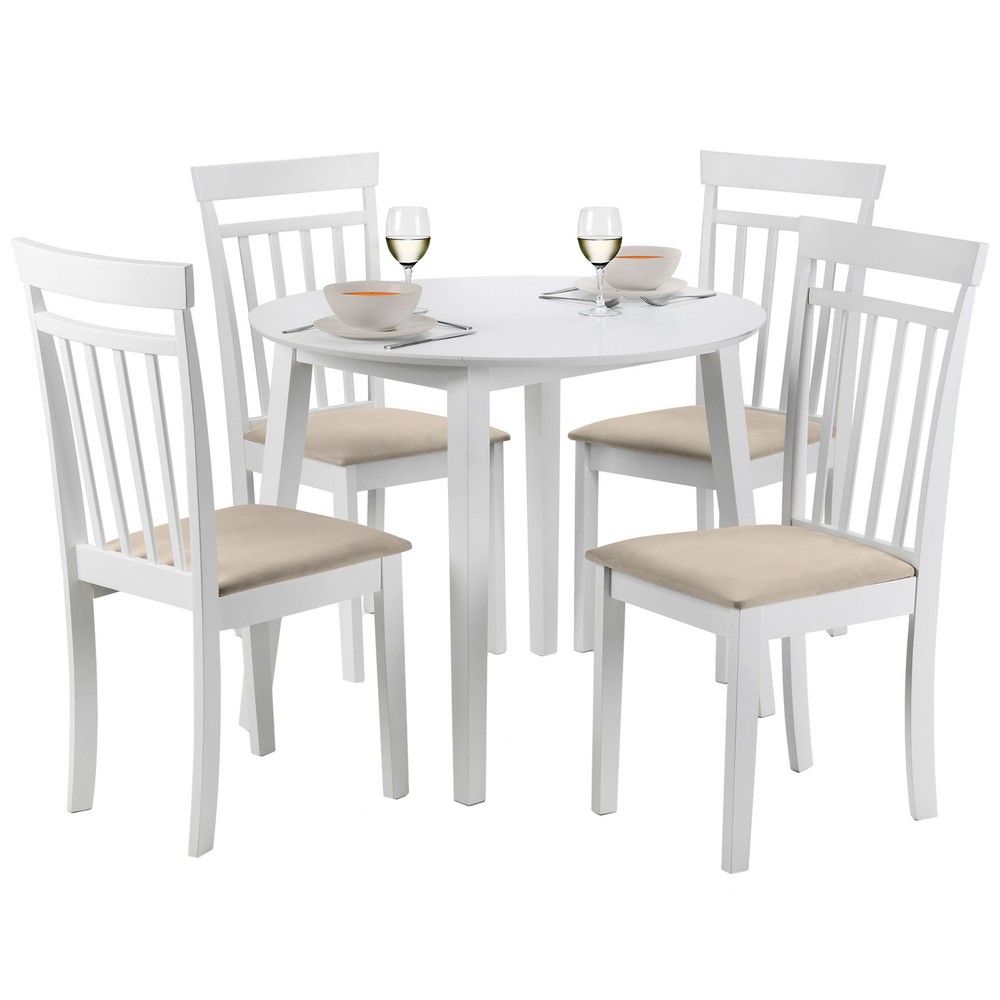 Dining Set - Orbit (With 4 Padded Seat Chairs) - White