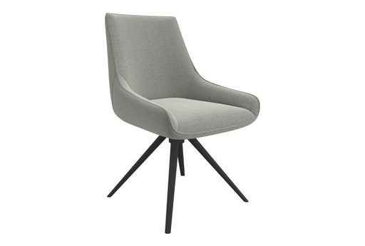 Dining Chair - Katana (Swivel) (W:52cm x D:57cm x H:86cm) - Grey Fabric (CRIB 5)