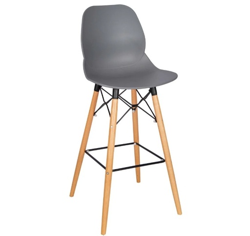 [BSTL-SHORE-BC-GY] Bar Stool - Clara With Beech Legs (Grey)