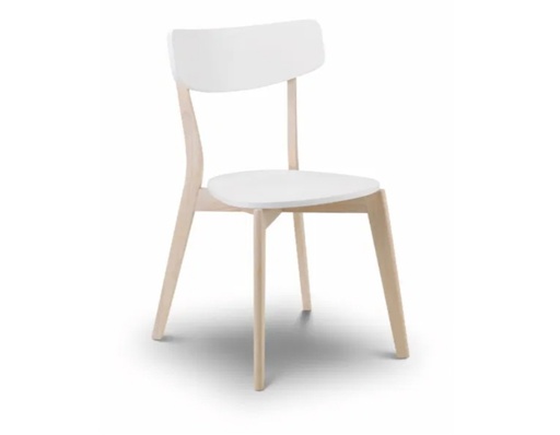 Dining Chair - Ella (W90cm x D90cm x H75cm (White Seat With Limed Oak Legs)
