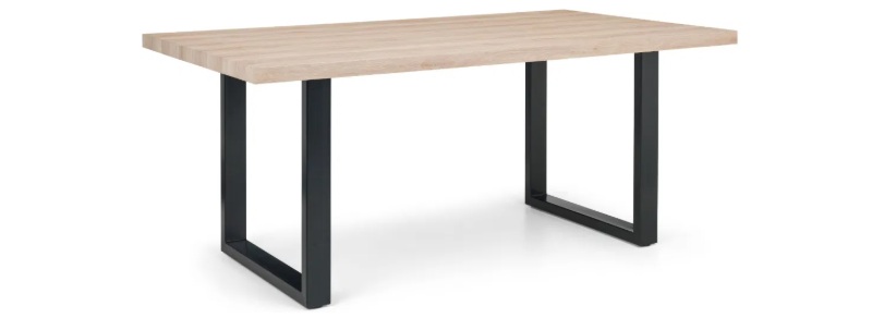 Dining Table - Hardwick (W180cm x D100 x H75cm) - Rustic Oak Top | Black Legs