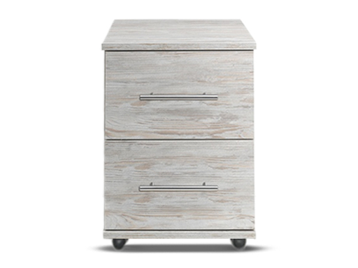 [2-C-N-DA-A] Bedsides - Athens (2 Drawer Bedside (Narrow) (W385mm x D420mm x H515mm), Dark Artwood, Handle: A - Nickle T-Bar Handle)