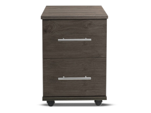 [2-C-N-EH-A] Bedsides - Athens (2 Drawer Bedside (Narrow) (W385mm x D420mm x H515mm), Espresso Oak, Handle: A - Nickle T-Bar Handle)