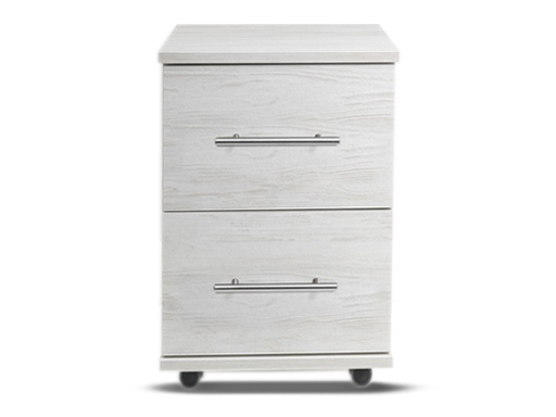 [2-C-N-LA-A] Bedsides - Athens (2 Drawer Bedside (Narrow) (W385mm x D420mm x H515mm), Light Artwood, Handle: A - Nickle T-Bar Handle)