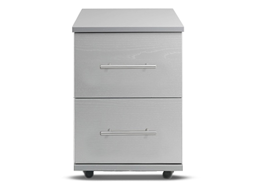 [2-C-N-ST-A] Bedsides - Athens (2 Drawer Bedside (Narrow) (W385mm x D420mm x H515mm), Stone, Handle: A - Nickle T-Bar Handle)