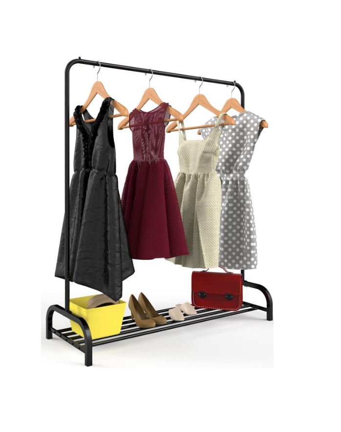 Clothes Rail - Wide (W:120cm x D:45cm x H:147cm) - Black