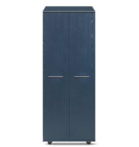 [2-D-W-AB-A-MR-N] Wardrobe - Athens - 2 Door (750W x 545D x 1880H) (Alby Blue, Handle: A - Nickle T-Bar Handle, Mirror: No)