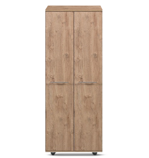[2-D-W-GO-A-MR-N] Wardrobe - Athens - 2 Door (750W x 545D x 1880H) (Gold Oak, Handle: A - Nickle T-Bar Handle, Mirror: No)