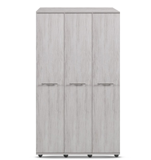 [3-T-W-LA-A-MR-N] Wardrobe - Athens - 3 Door (1125W x 545D x 1880H) (Light Artwood, Handle: A - Nickle T-Bar Handle, Mirror: No)