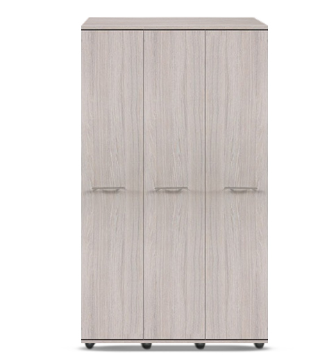 [3-T-W-UO-A-MR-N] Wardrobe - Athens - 3 Door (1125W x 545D x 1880H) (Urban Oak, Handle: A - Nickle T-Bar Handle, Mirror: No)