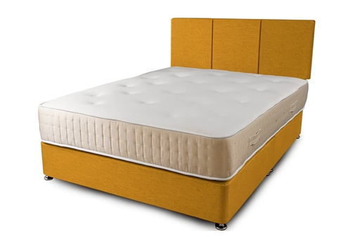 [BEDBASE-D-NS-TUPLVT] Bed Base - Base With No Storage (Double (4Ft 6In) (135cm x 190cm), Turmeric - Plush Velvet)