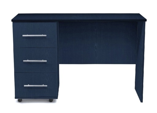 [S-D-L-AB-A] Desk - Athens (3 Drawer) (Drawers On: Left, Alby Blue, Handle: A - Nickle T-Bar Handle)