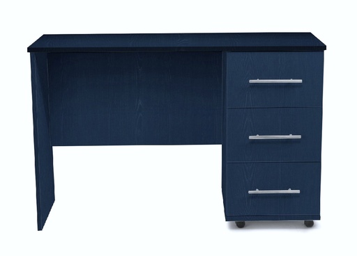 [S-D-R-AB-A] Desk - Athens (3 Drawer) (W1135 x D420 x H735mm) (Drawers On: Right, Alby Blue, Handle: A - Nickle T-Bar Handle)