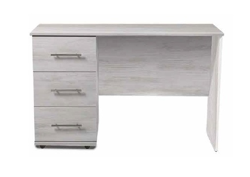 [S-D-L-DA-A] Desk - Athens (3 Drawer) (Drawers On: Left, Dark Artwood, Handle: A - Nickle T-Bar Handle)