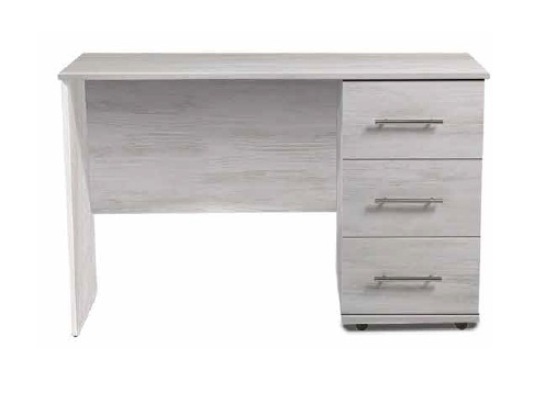 [S-D-R-DA-A] Desk - Athens (3 Drawer) (Drawers On: Right, Dark Artwood, Handle: A - Nickle T-Bar Handle)
