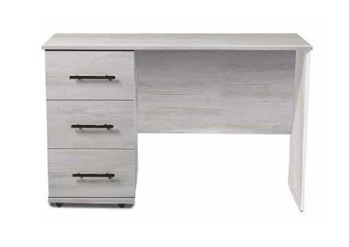 [S-D-L-DA-C] Desk - Athens (3 Drawer) (W1135 x D420 x H735mm) (Drawers On: Left, Dark Artwood, Handle: C - Black T-Bar Handle)